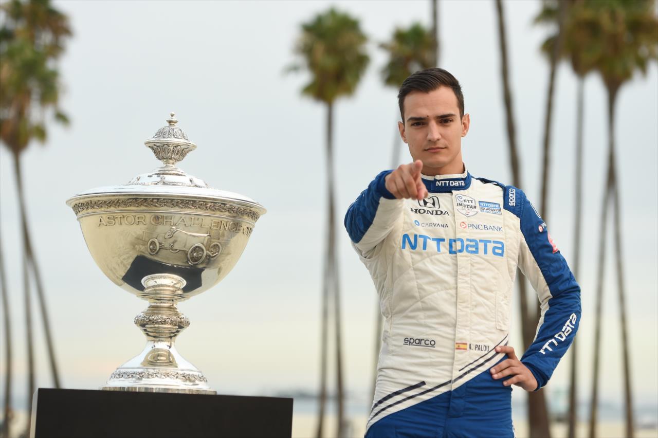 Alex Palou with the Astor Cup - Acura Grand Prix of Long Beach -- Photo by: Chris Owens